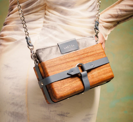 Youssra Wood Bag Gray