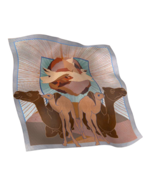 Desert Rose Scarf 95 x 95 cm - Silk fabric