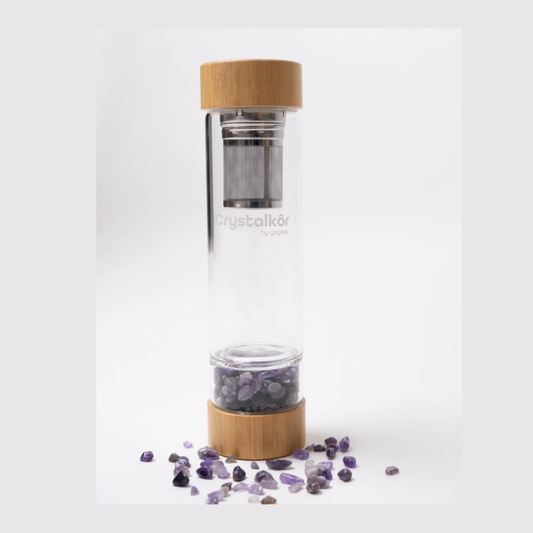 YOGIKOR Crystalkor Amethyst - Crystal Chips Water Bottle
