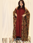 Load image into Gallery viewer, Maroon abaya with dress Feather
