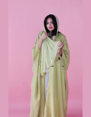 Summer Abaya -Green silk abaya
