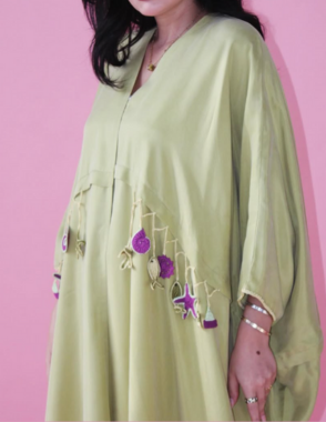 Summer Abaya -Green silk abaya