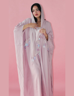 ALWAFRAH Pink Silk Abaya