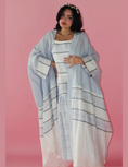 Load image into Gallery viewer, Summer Abaya -Light blue linen abaya - dress
