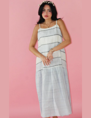 Summer Abaya -Light blue linen abaya - dress