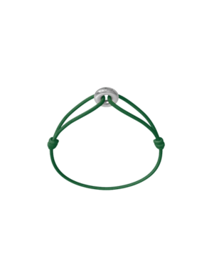 WECORD Mini Silver Soho Bracelet with Green Cord