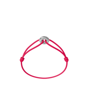 WECORD Mini Silver Soho Bracelet with Raspberry Cord