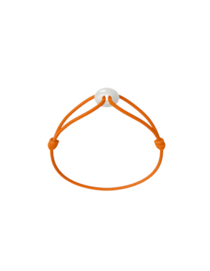 WECORD Mini White Soho Bracelet with Orange Cord