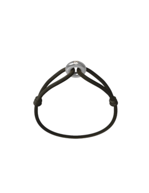 WECORD Silver Soho Diamond Bracelet with Black Cord