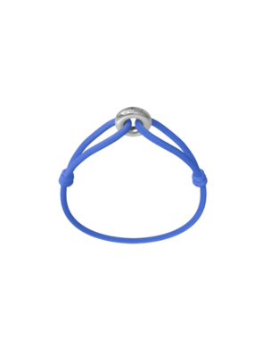 WECORD Silver Soho Bracelet with Pastel Blue Cord