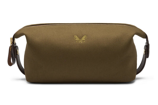 Canvas Wash Bag -Dopp Kit- Olive
