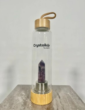 YOGIKOR Pillar Crystalkor Water Bottle - Amethyst Crystal