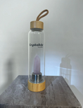 Load image into Gallery viewer, YOGIKOR Pillar Crystalkor Water Bottle - Rose Quartz Crystal
