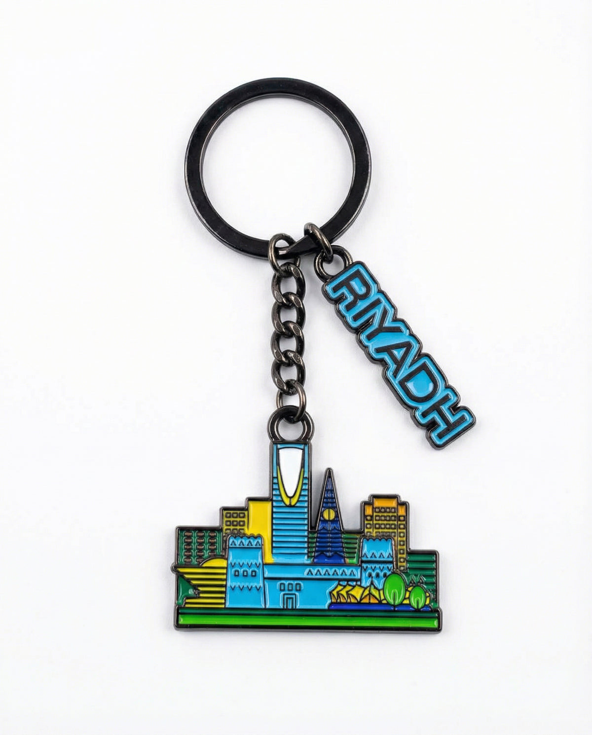 Riyadh Skyline Enamel Keychain