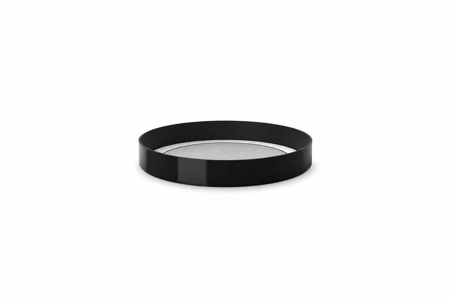 Optical Art Lacquered Round Tray-Black M