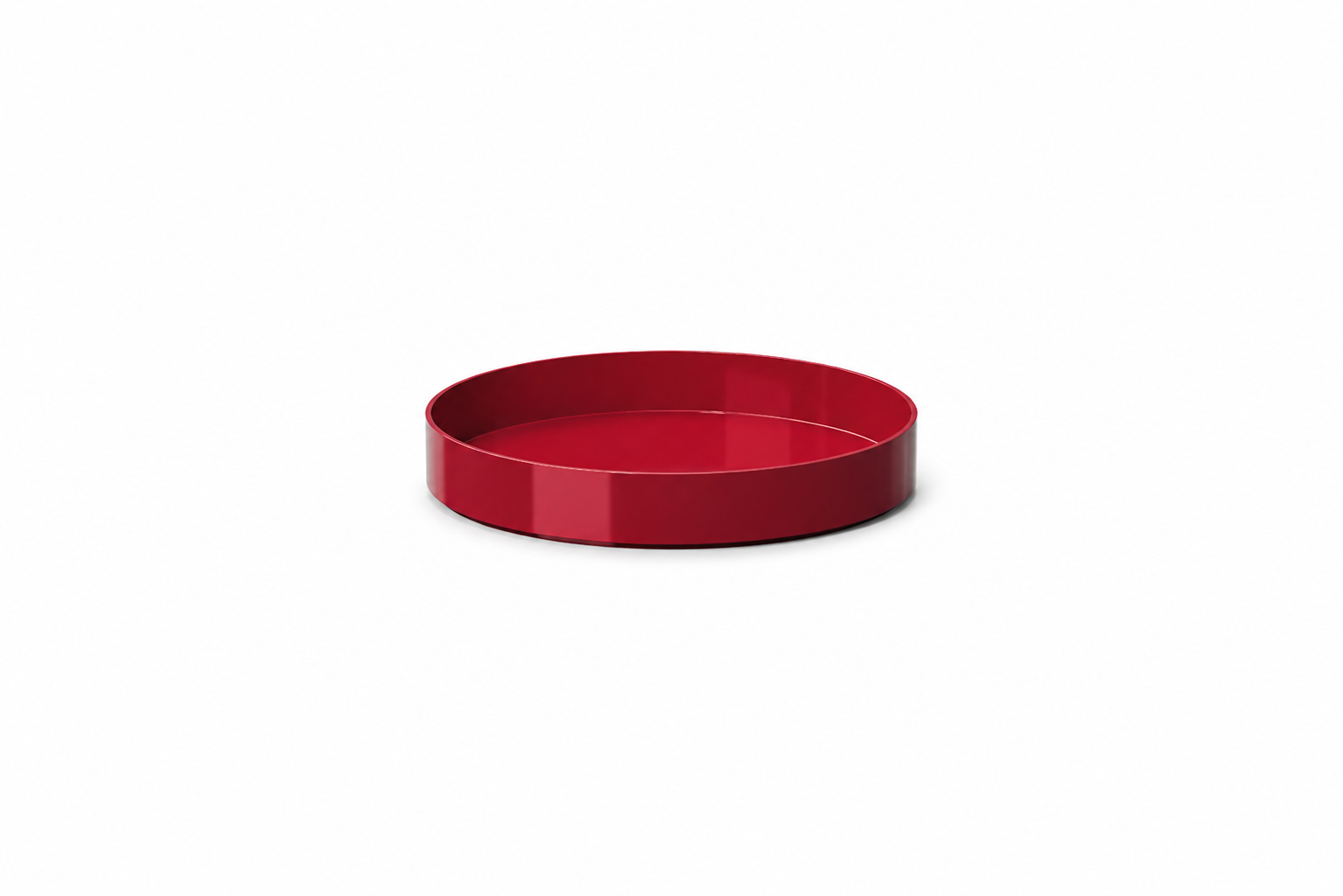 Optical Art Lacquered Round Tray-Red M