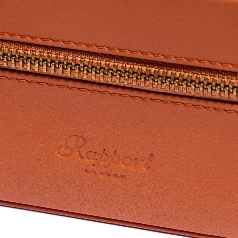 Hyde Park Two Watch Zip Case Tan