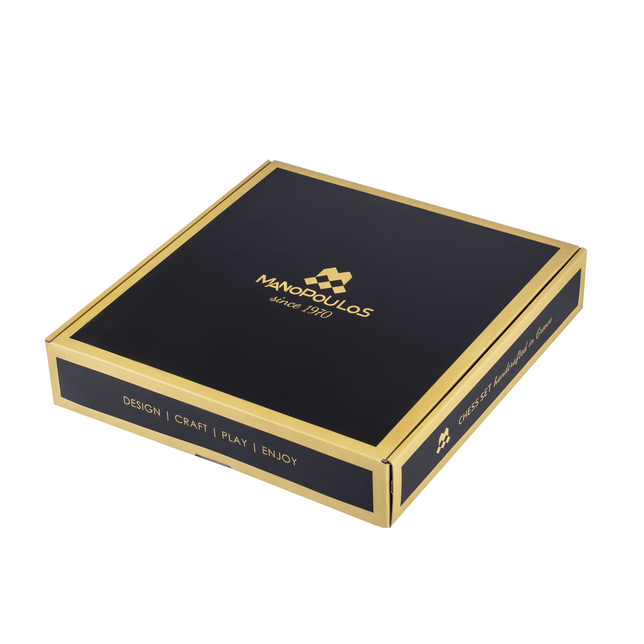 MANOPOULOS Greek Mythology Metal Chess Set with Gold & Silver Chessmen & 36cm Chessboard in Red