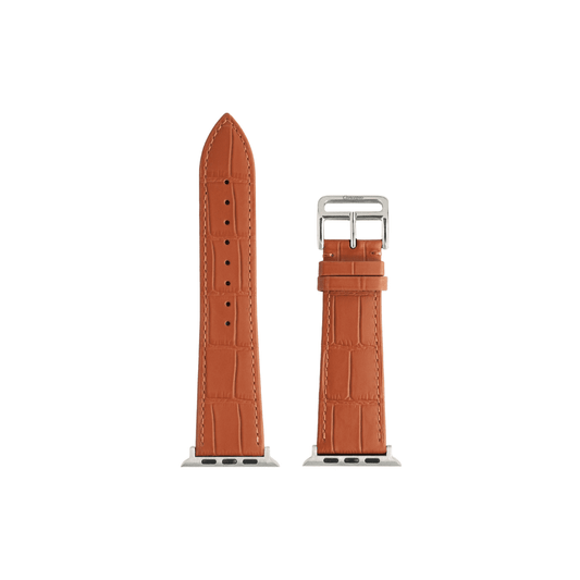 CONCEPTO Camel Brown Embossed Croc Watch Strap