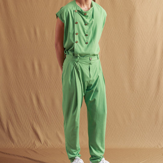 DANTE Deep Pleated Pants Kule Green - Small Medium