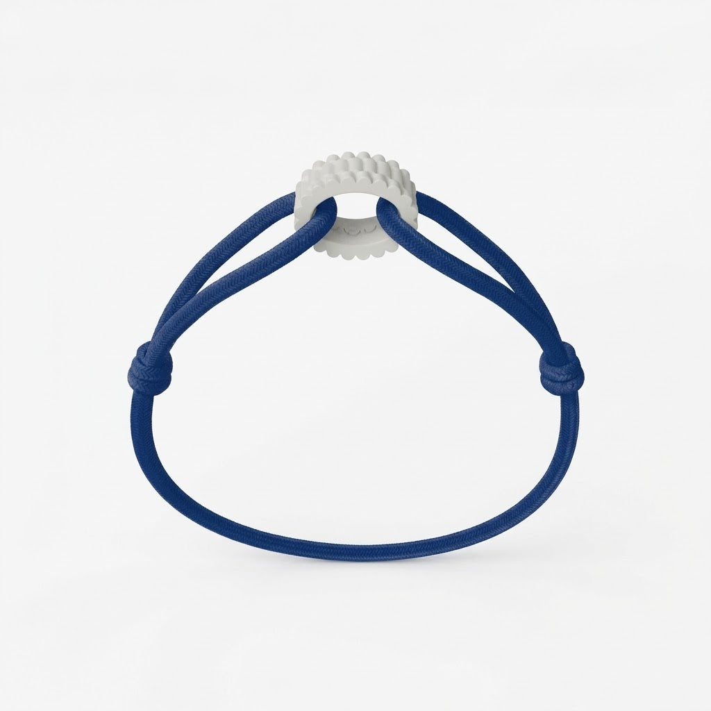 WECORD Snow Regent Bracelet with Navy Blue Cord