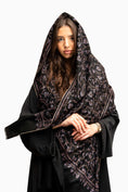 Load image into Gallery viewer, Pashmina Jaal Allover Balck with blue embroidery
