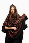 Load image into Gallery viewer, Pashmina Jaal Allover Black with Orange Embroidery
