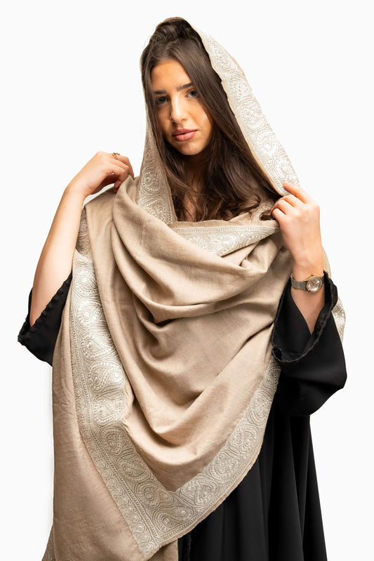 Pashmina Limited Edition Silver Tila Work
