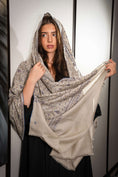 Load image into Gallery viewer, Pashmina Jaal Allover Dark Beige with Blue Embroidery
