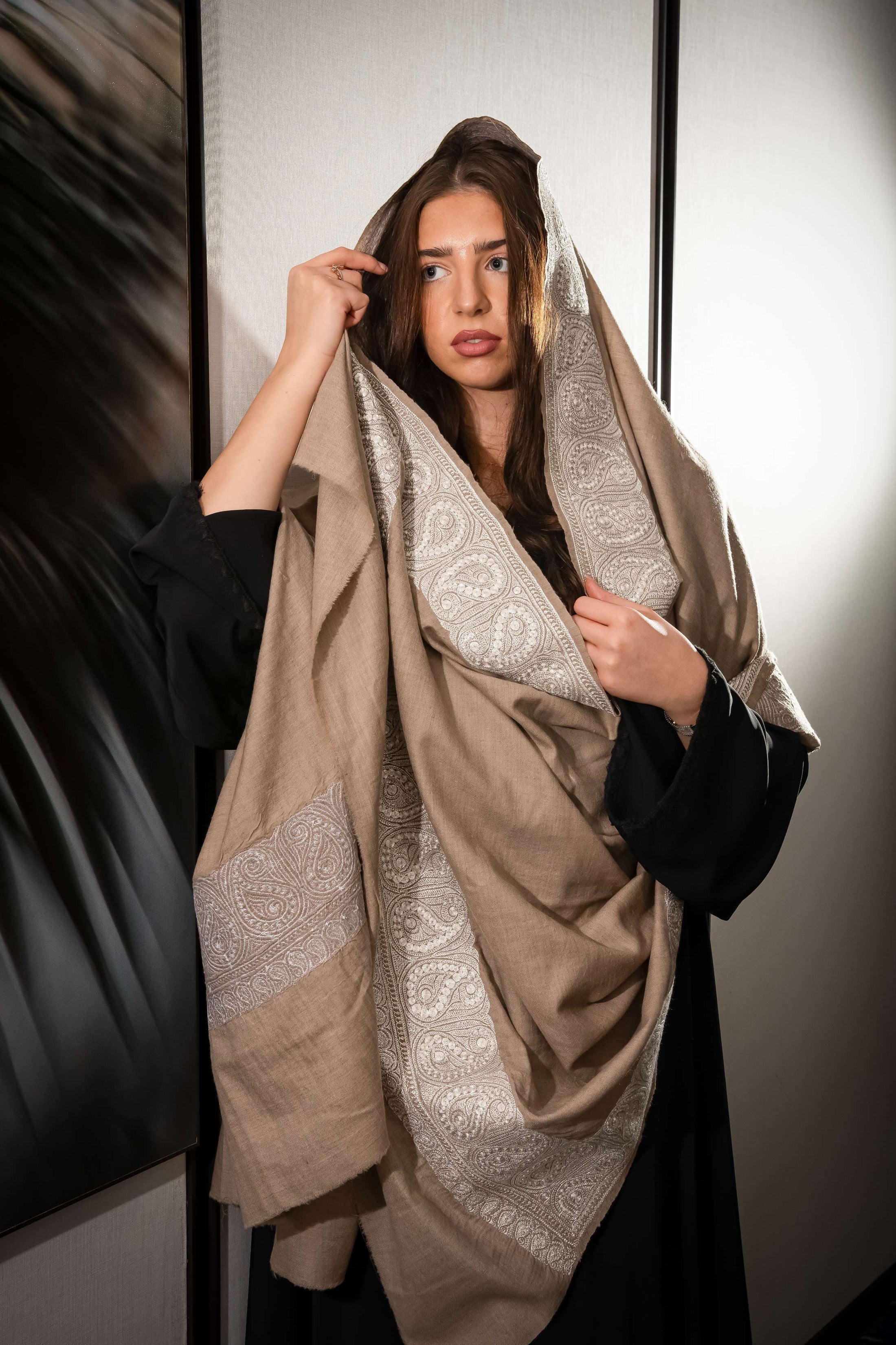 Pashmina Limited Edition Silver Tila Work