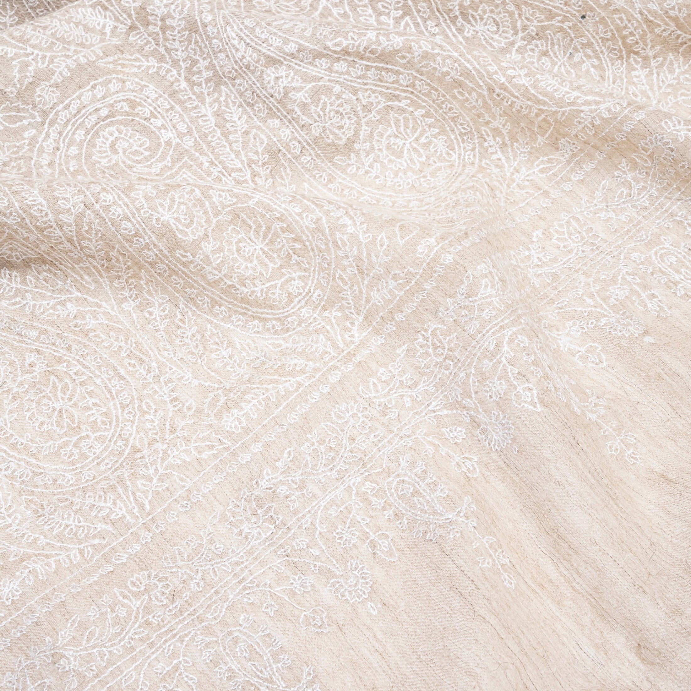 Pashmina Jama Souzni White