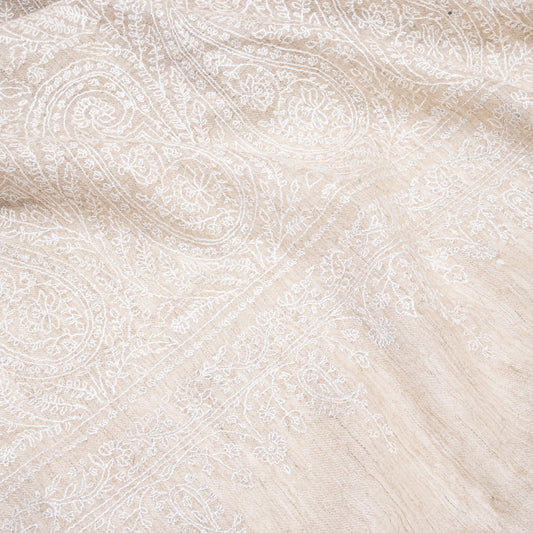 Pashmina Jama Souzni White