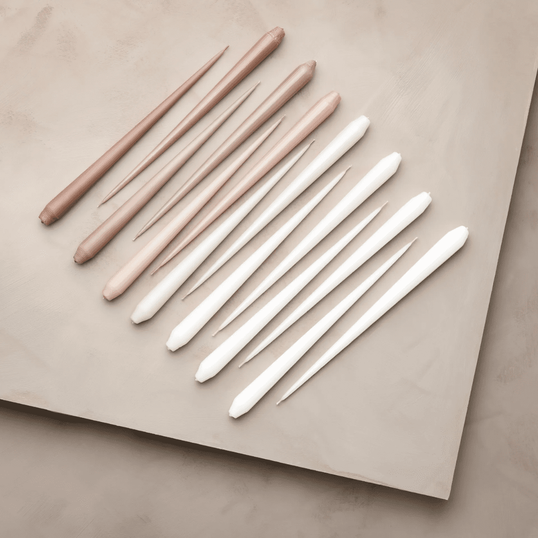 Taper candles 32cm 31 pure whte Lacquer