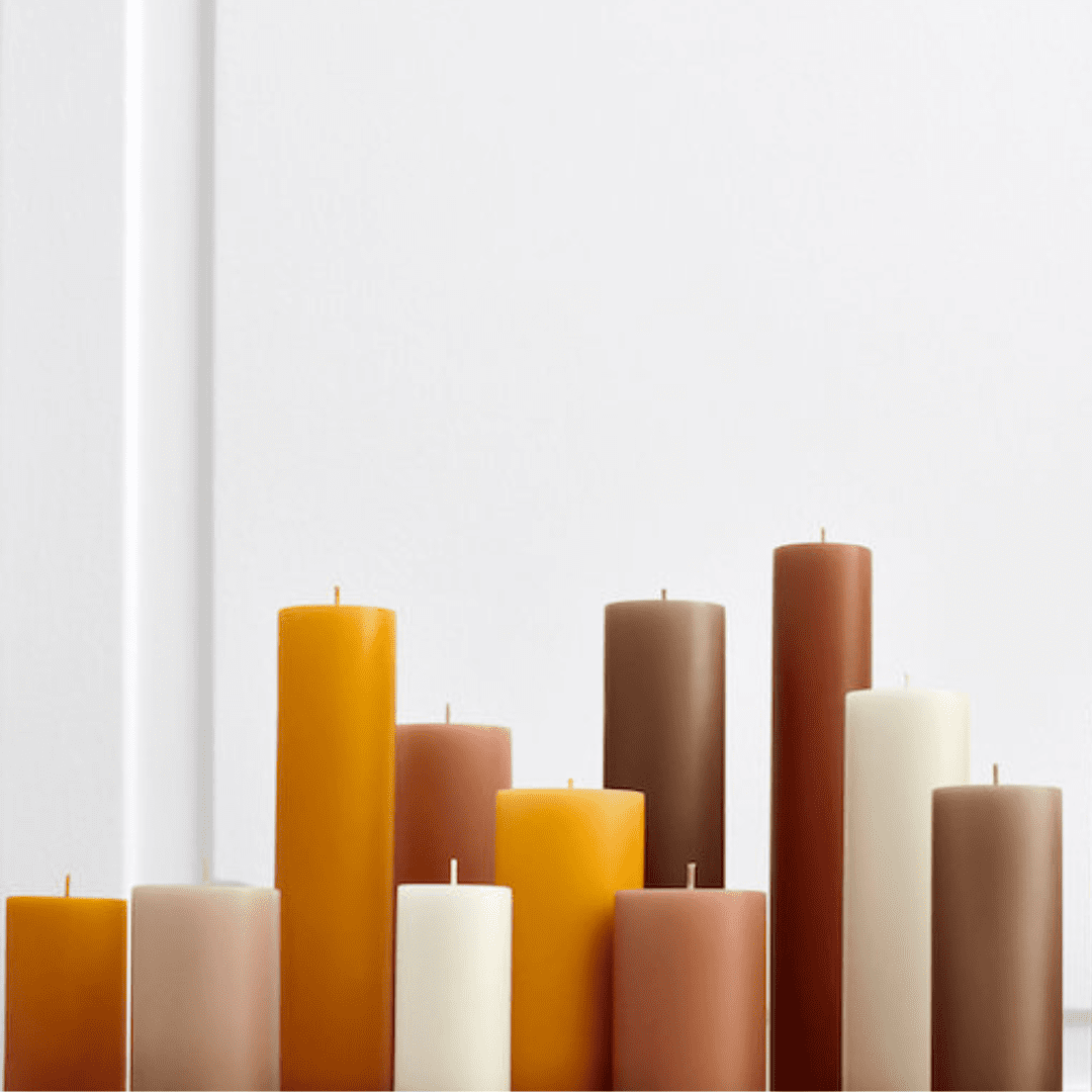 Pllar candles D 7cm H 25cm 76/2 warm amber