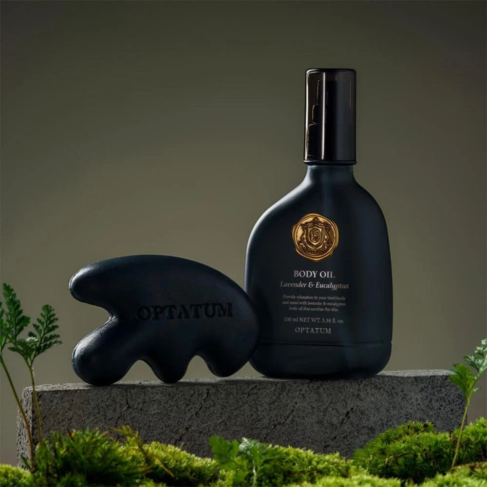 طقم زيت الجسم وصابون Gua Sha للاسترخاء من OPTATUM