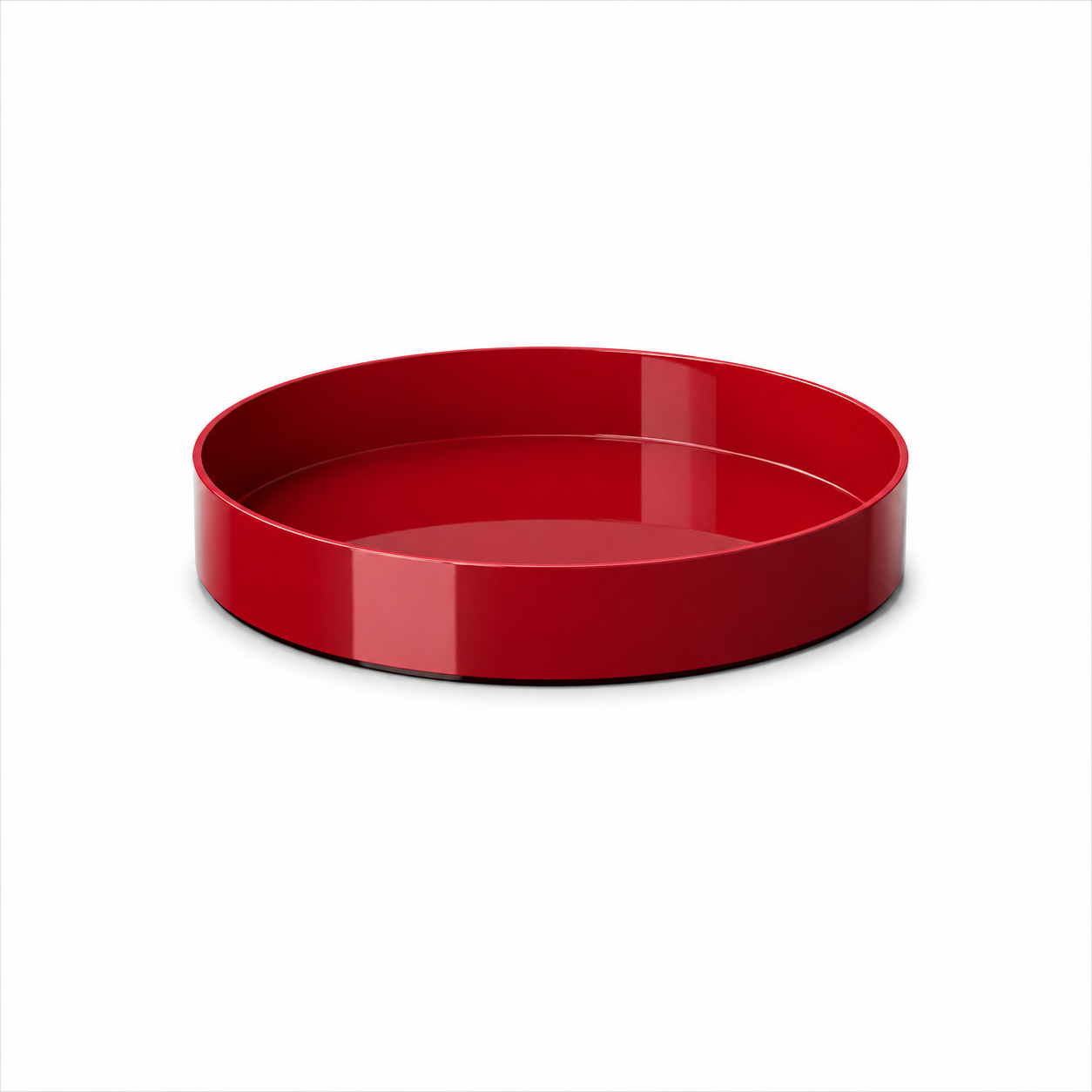 Optical Art Lacquered Round Tray-Red M
