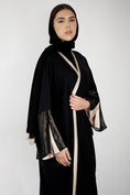 Load image into Gallery viewer, Briolette abaya Black Crepe with silk

