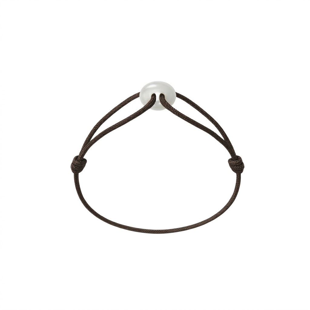 WECORD Mini White Soho Bracelet with Black Cord