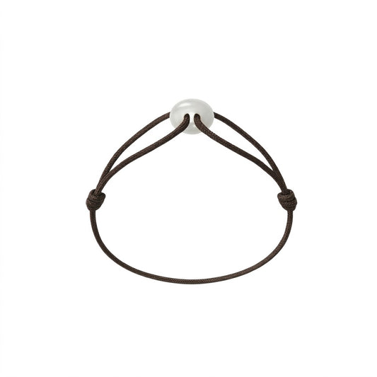 WECORD Mini White Soho Bracelet with Black Cord