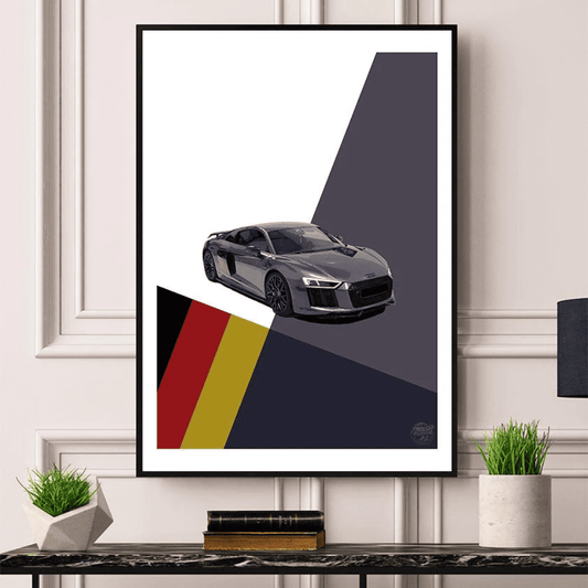 FUELED ART Audi R8 V10 Print 32x24 Black