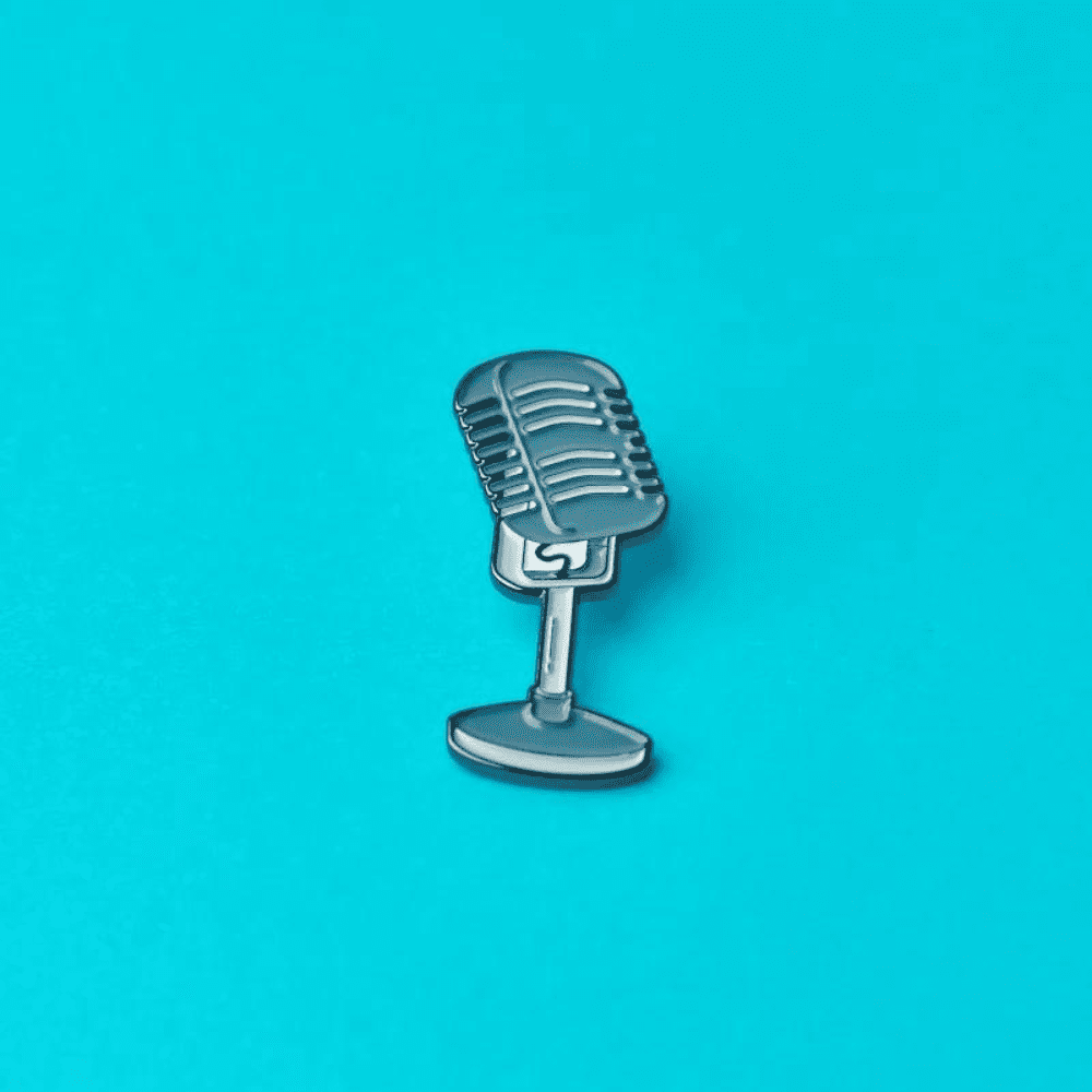 Green Goat Mic enamel pin