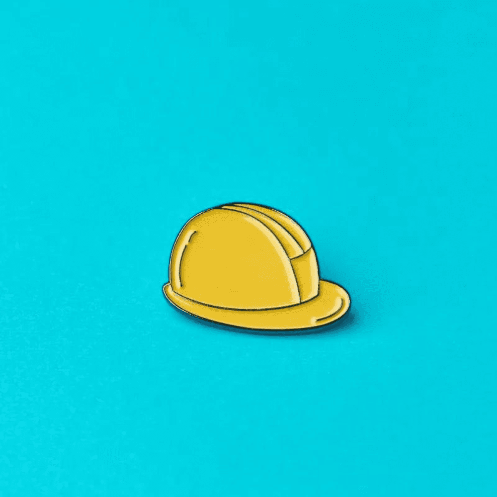 Green Goat engineering hat enamel pin