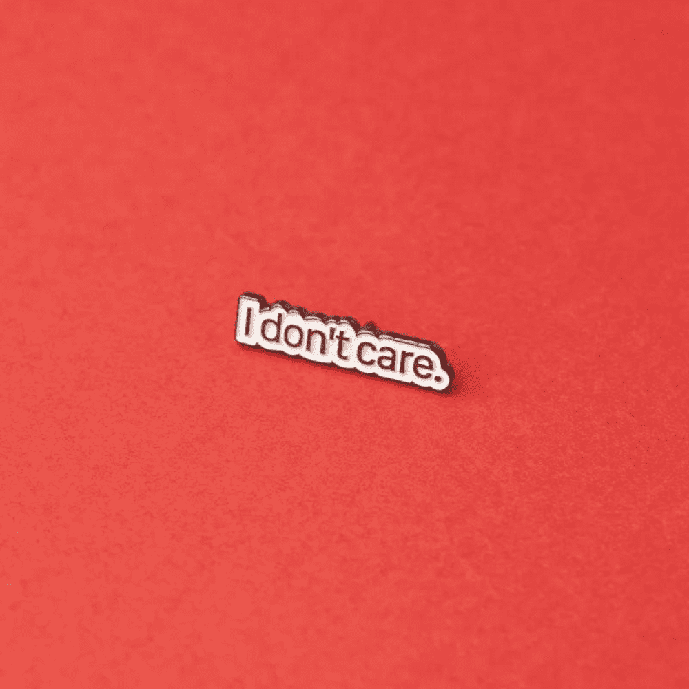 Green Goat I don t care enamel pin