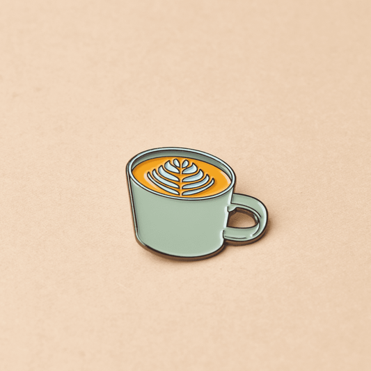 Green Goat Latte art enamel pin