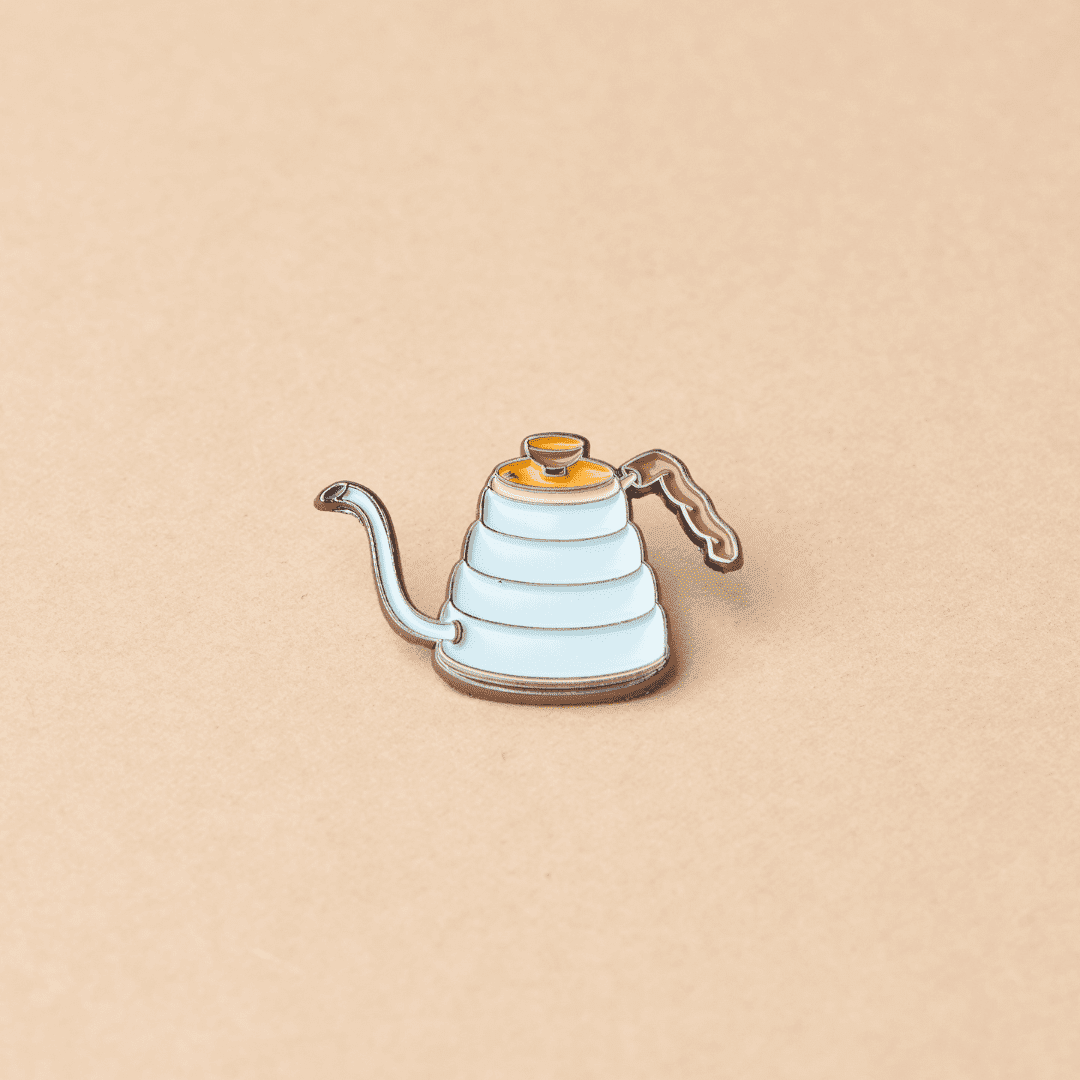 Green Goat Coffee kettle enamel pin