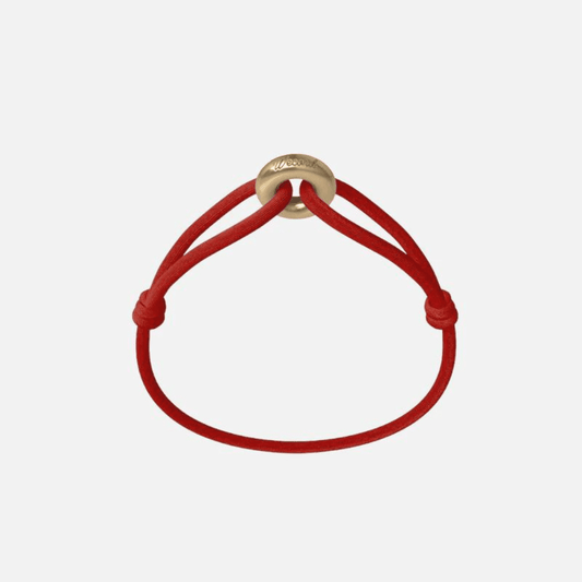 WECORD Golden Soho Bracelet with Red Cord