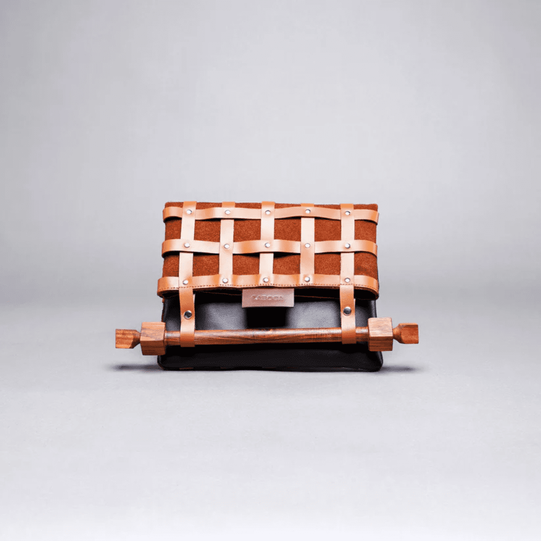 LABOGA Wicker Clutch Ed.3-Brown with Black 2