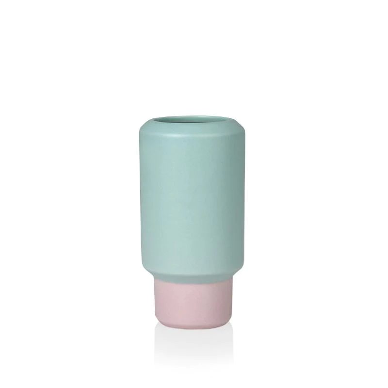 LUCIE KAAS Fumario - Small Vase- Mint Green/Pink