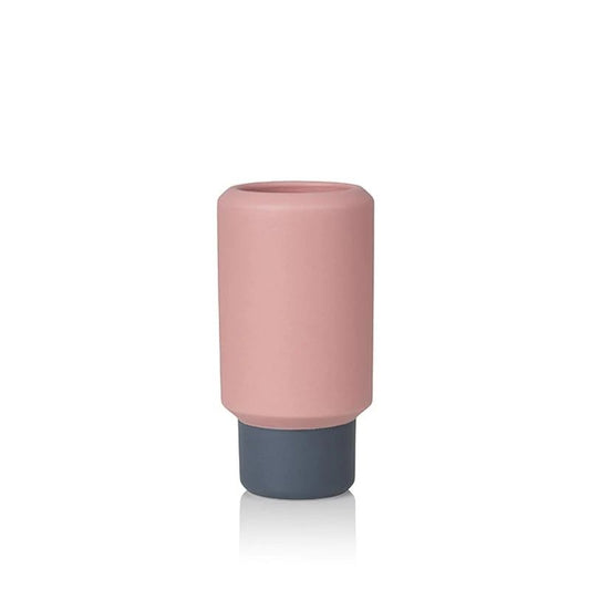 LUCIE KAAS Fumario - Small Vase- Pink/Dark Grey H 16.5 cm