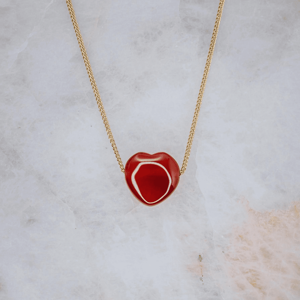 LINDEZA The Heart Carnelian Necklace 2